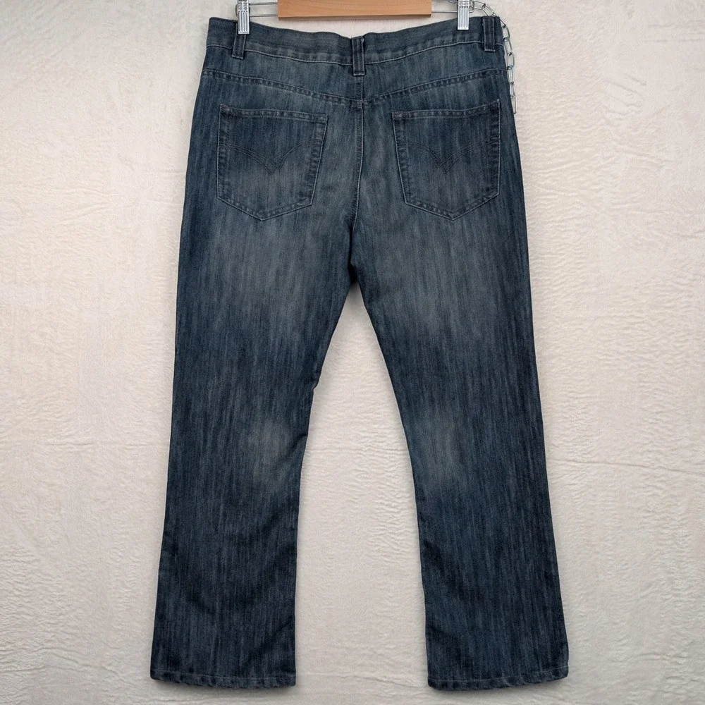 Denim Co Jeans Men's 34x30 Blue Bootcut Dark Wash Faded Stretch Rugged Americana